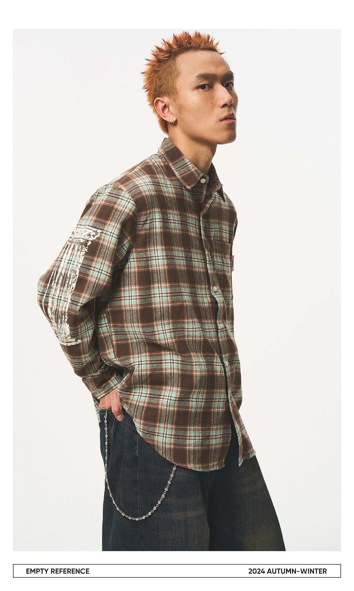 Grid Print Graphic Shirt - Empty Reference
