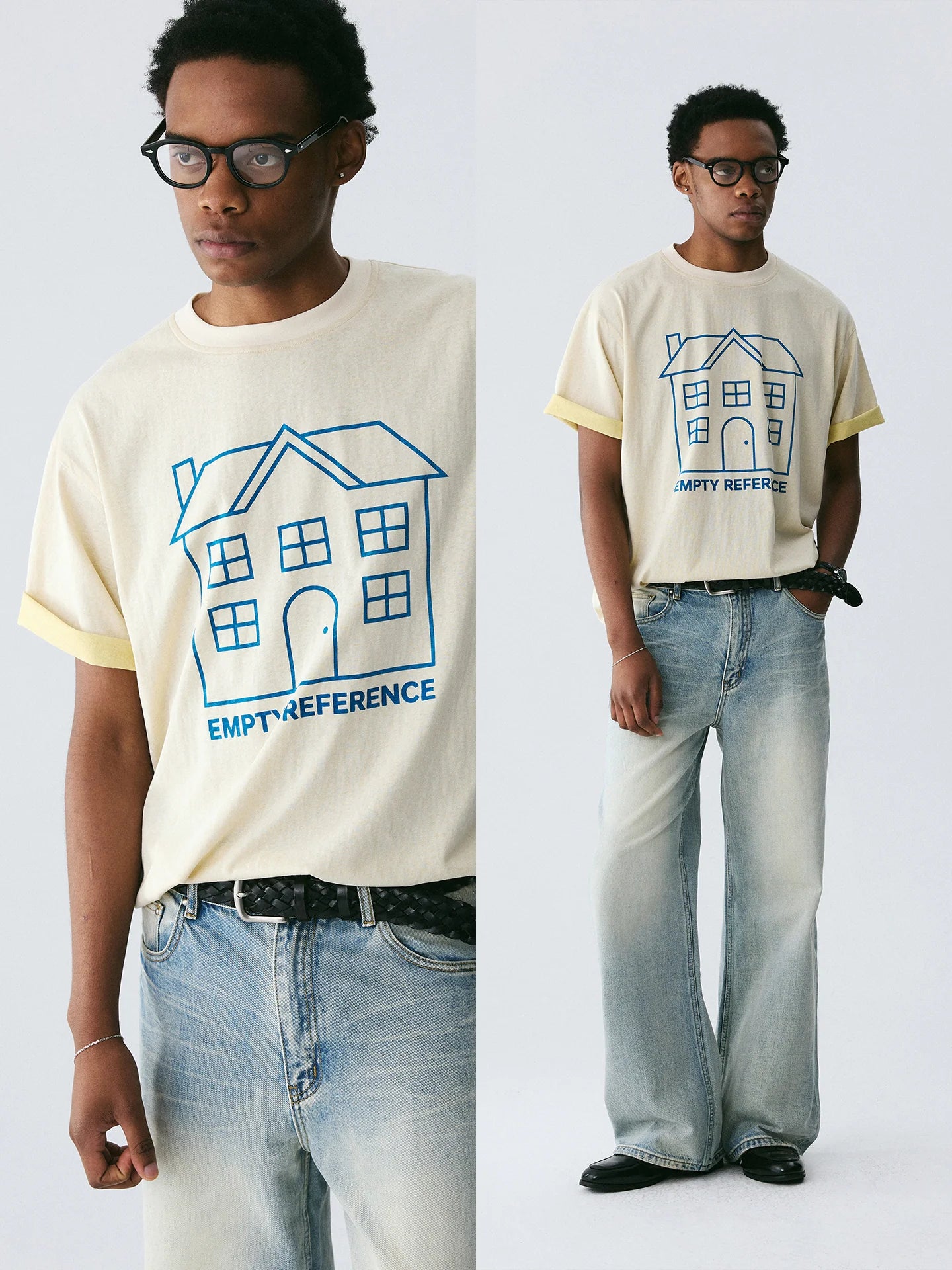 The Drawn Dwelling Sweatshirt - Double-Layer Snow Fabric & Blue Line House