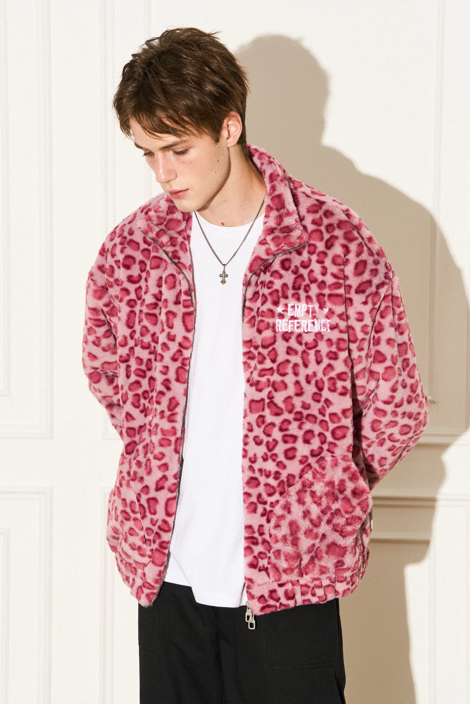 Leopard Fleece Zip Jacket