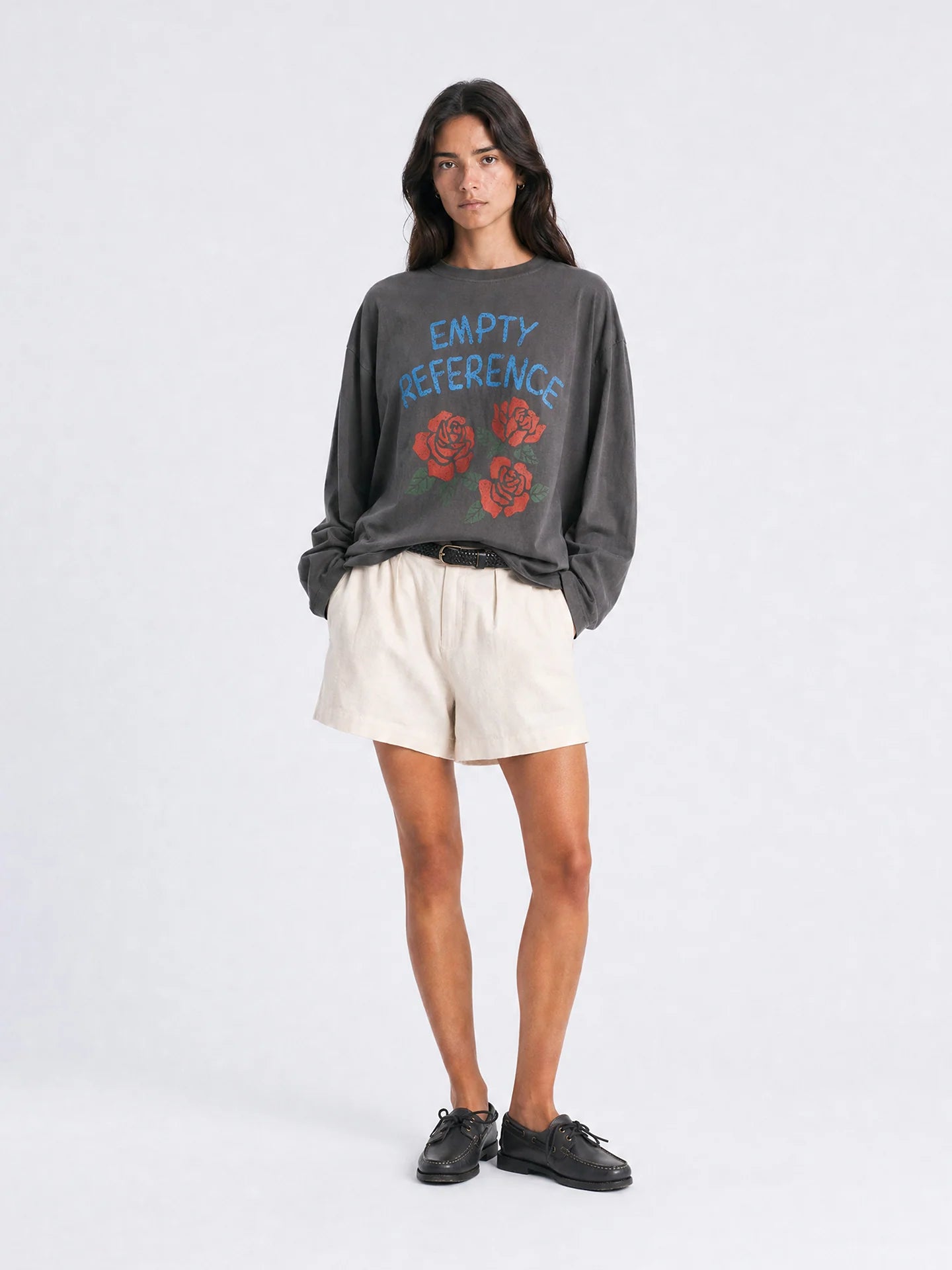 Empty Reference Rose Artwork Long Sleeve Tee | Original Graphic Shirt