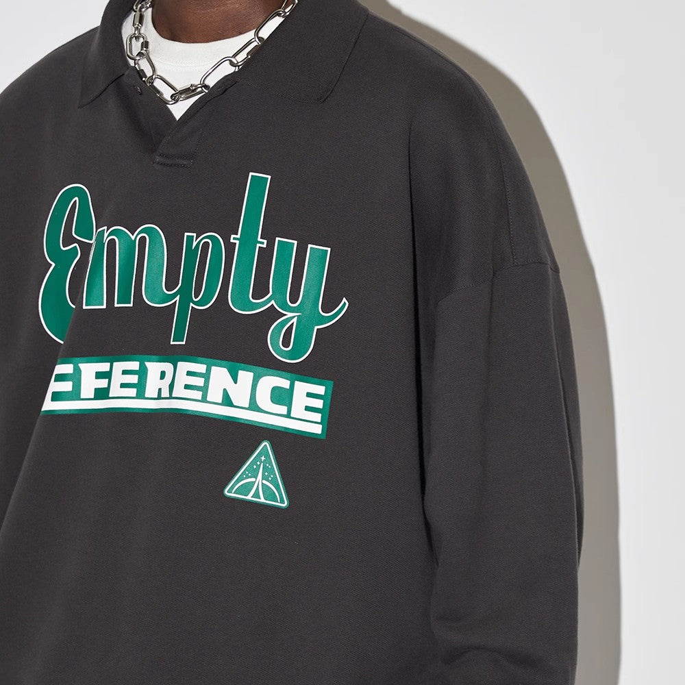 Graphic Rugby Collar Sweatshirt