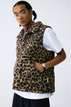 Leopard Print Quilted Vest