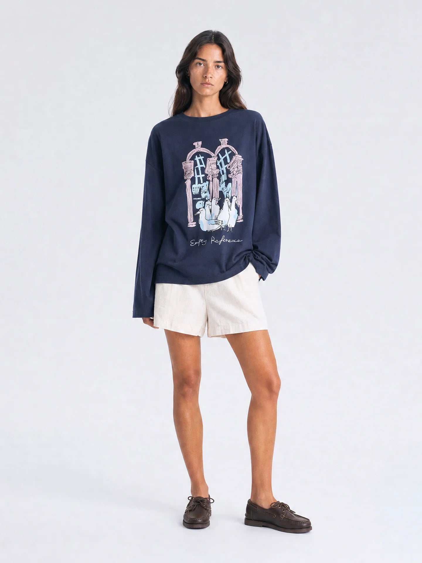 Empty Reference Original Artwork Long Sleeve Tee | Hand-Drawn Graphic Shirt