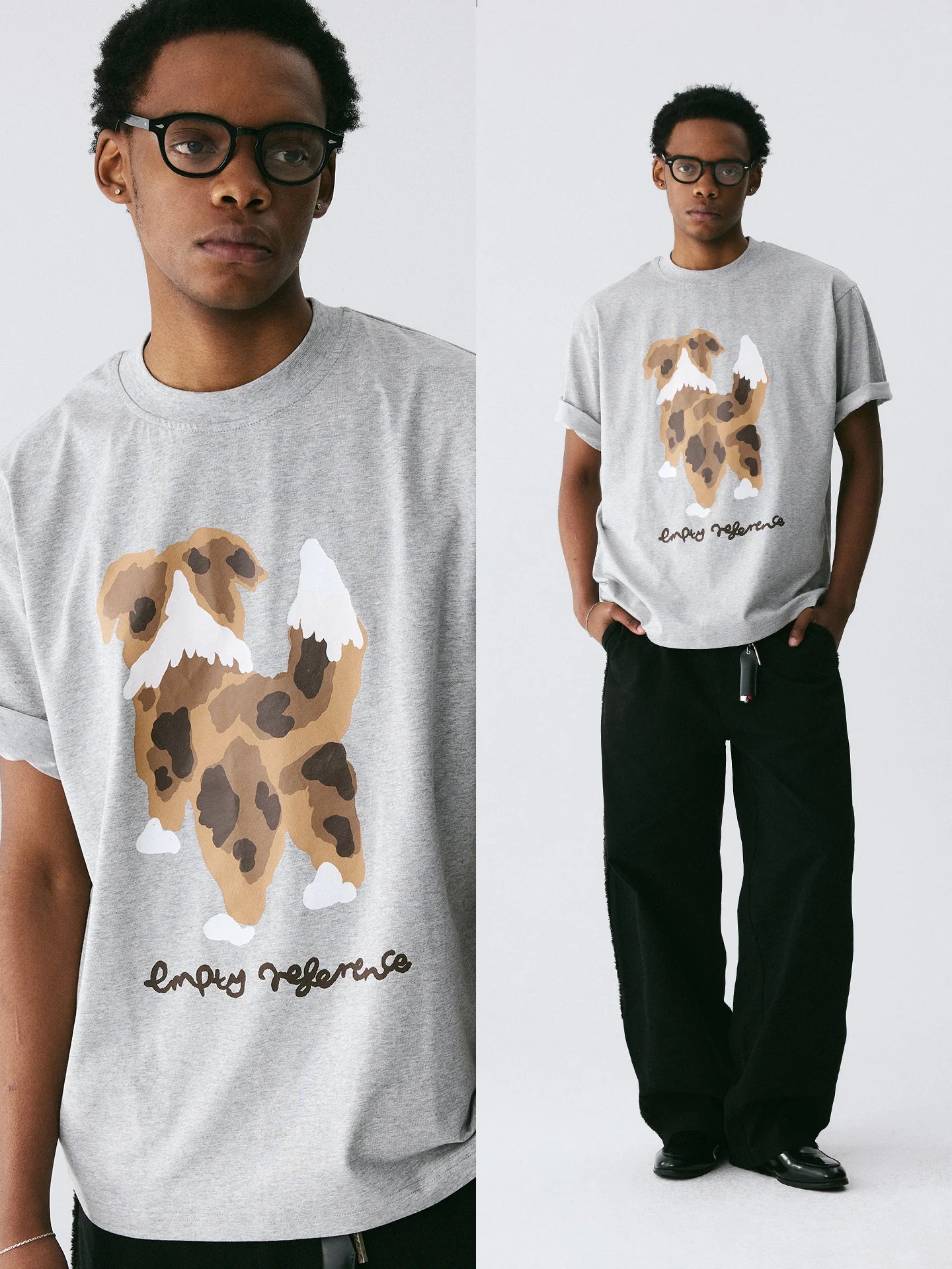 The Rear View Pup Tee - 240g Sorona® with Brown & White Dog Back Print