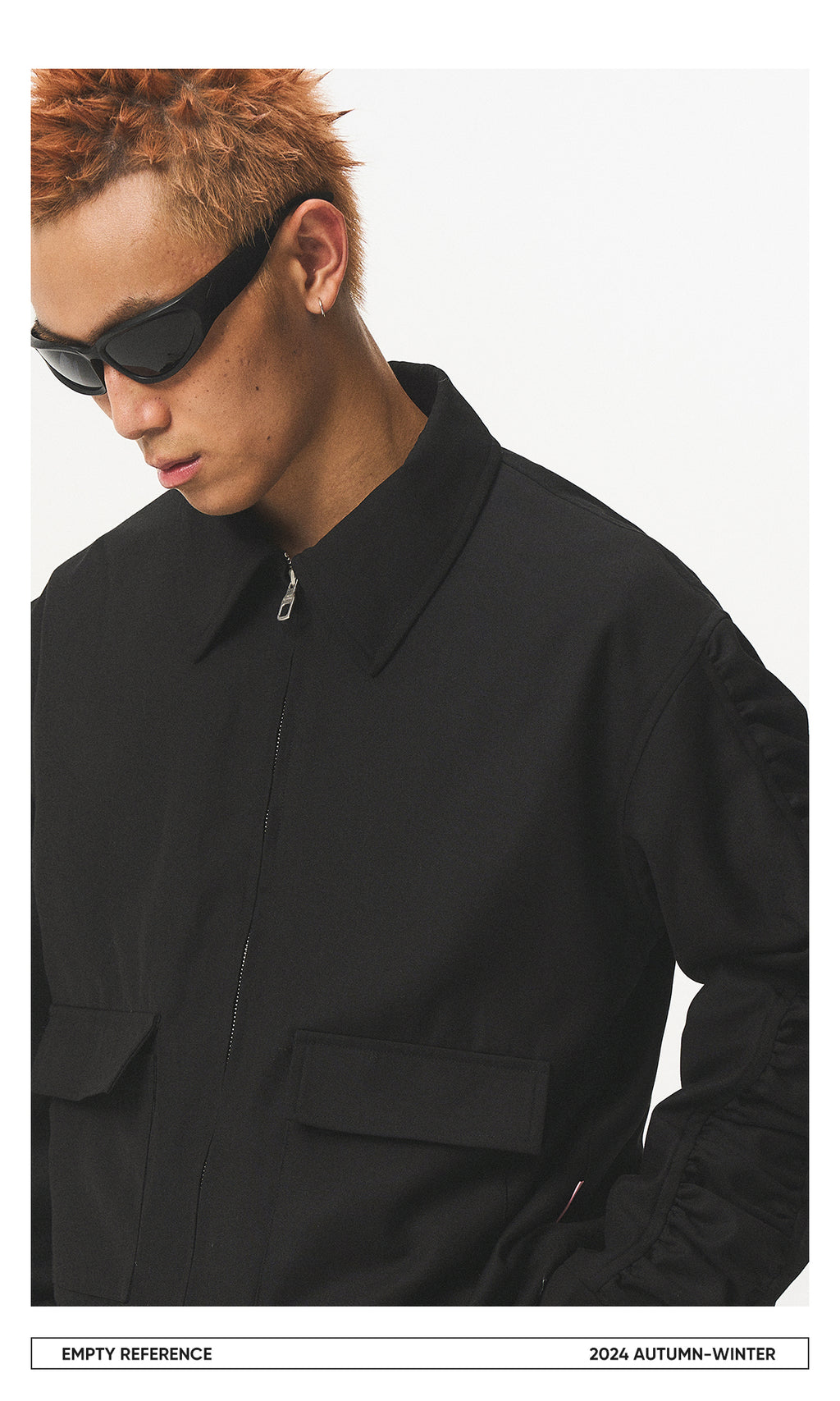 Utility Gathered Zip Jacket