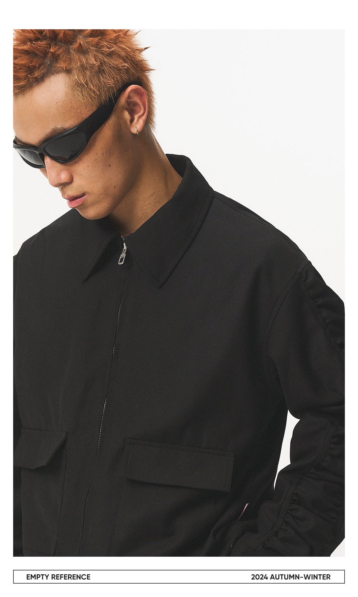 Utility Gathered Zip Jacket
