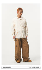 Lace Panel Irregular Shirt