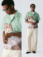 The Cozy Afternoon Shirt - Full-Print Watercolor Scene with Dog & Sofa