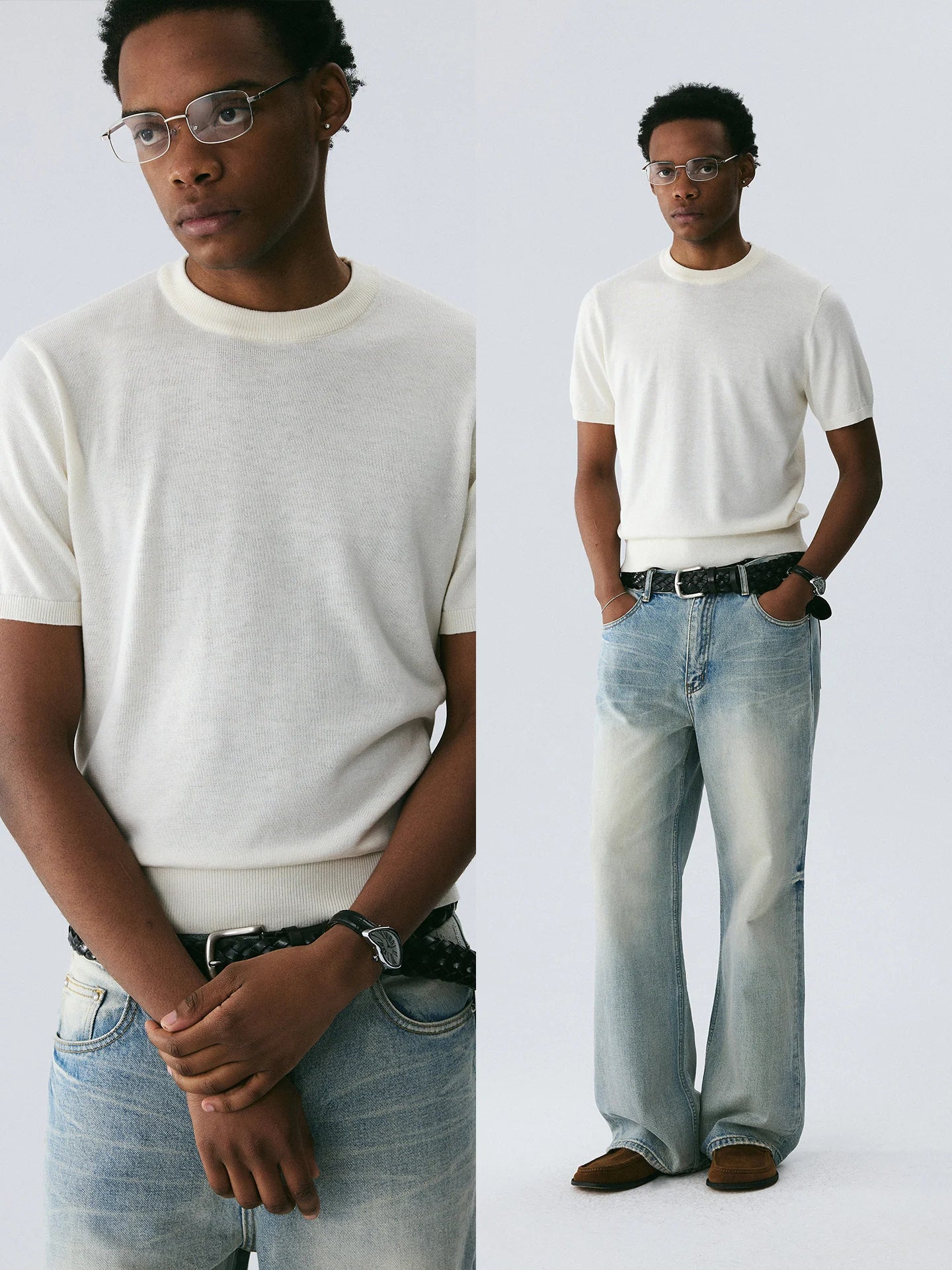 The Essential Layer Knit - Silk-Wool Blend Crewneck in Buttercream