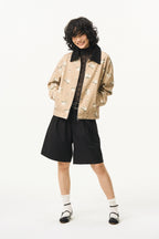 Washed Panelled Print Jacket