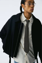 Black Belt Ruched Jacket