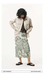 Faux Leather Utility Shirt Jacket