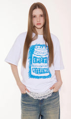 White Soft Graphic Lounge Tee