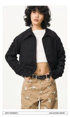 Utility Gathered Zip Jacket