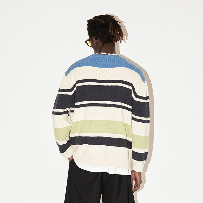 Striped Colorblock Knit Sweater