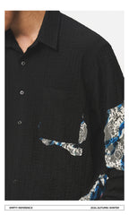 Lace Panel Irregular Shirt