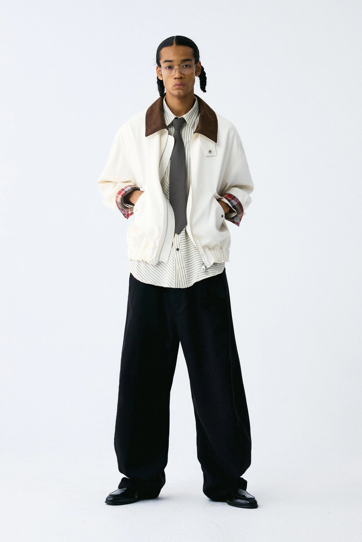 Plaid Corduroy Casual Jacket