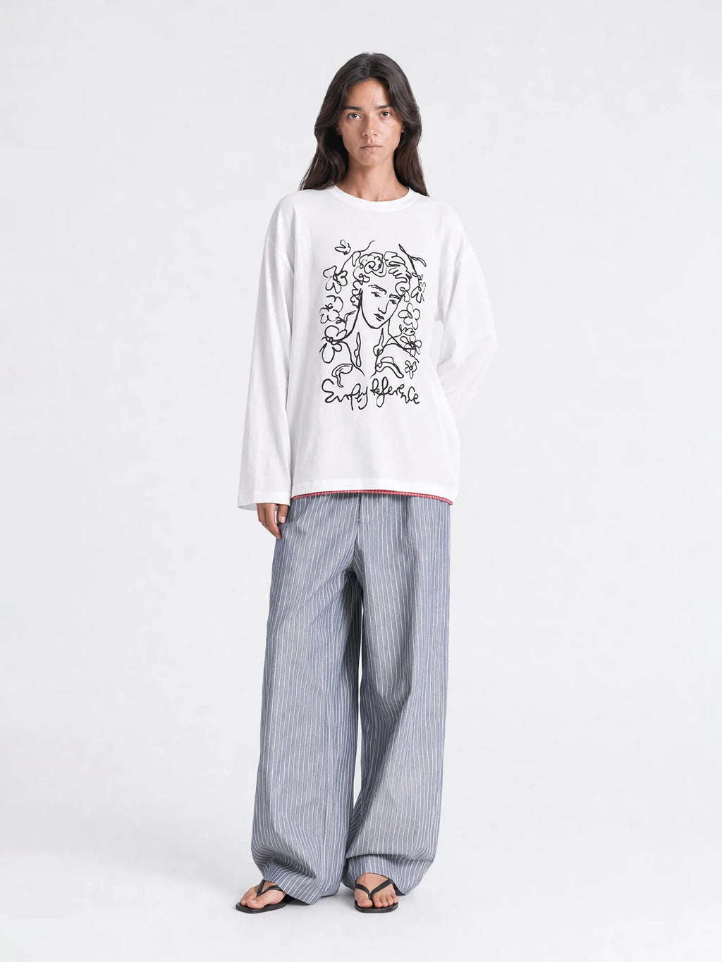 Empty Reference Classical Art Illustration Long Sleeve Tee | Original Graphic Top
