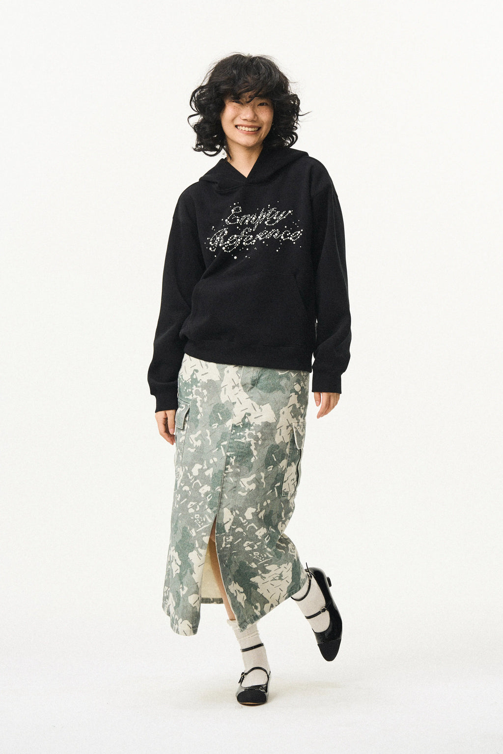 Pearl Studded Logo Sweatshirt