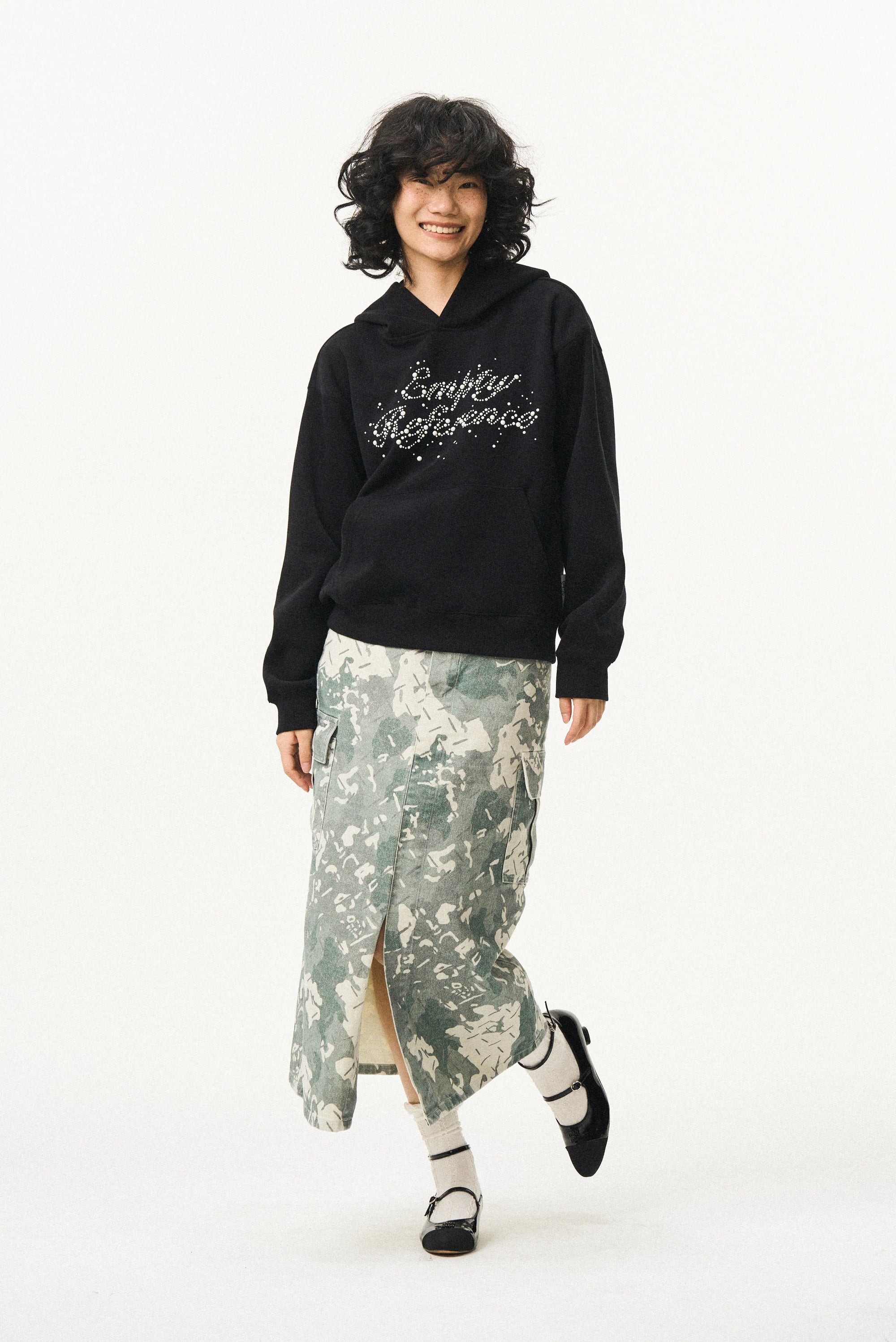 Pearl Studded Logo Sweatshirt