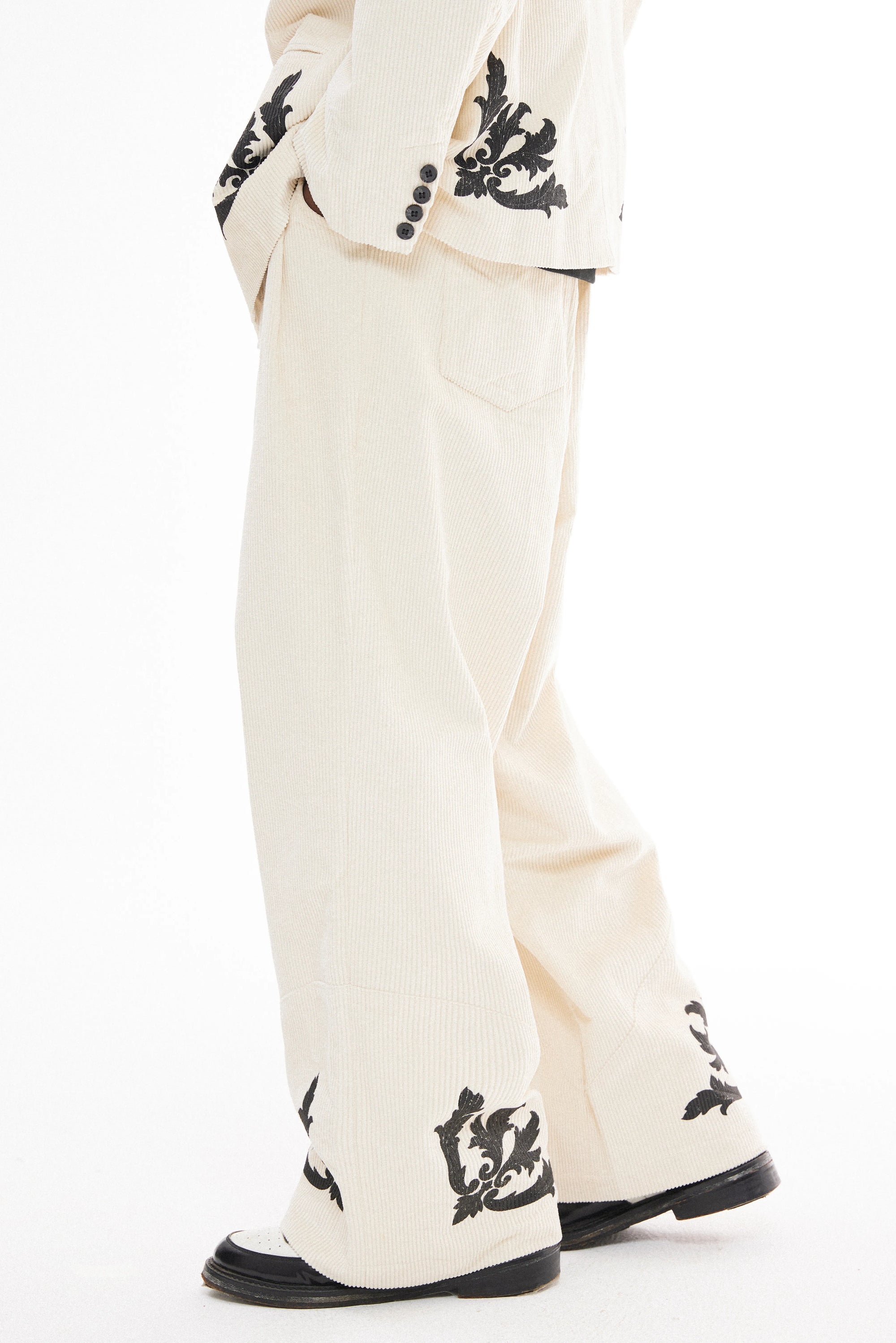 Corduroy Graphic Suit Pants