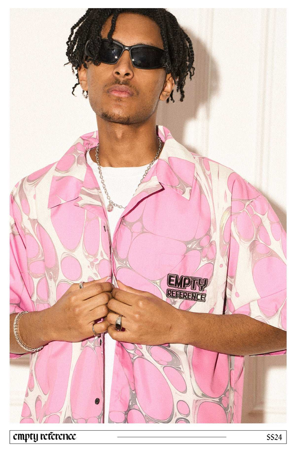 Pink Casual Button-Up Shirt - Empty Reference