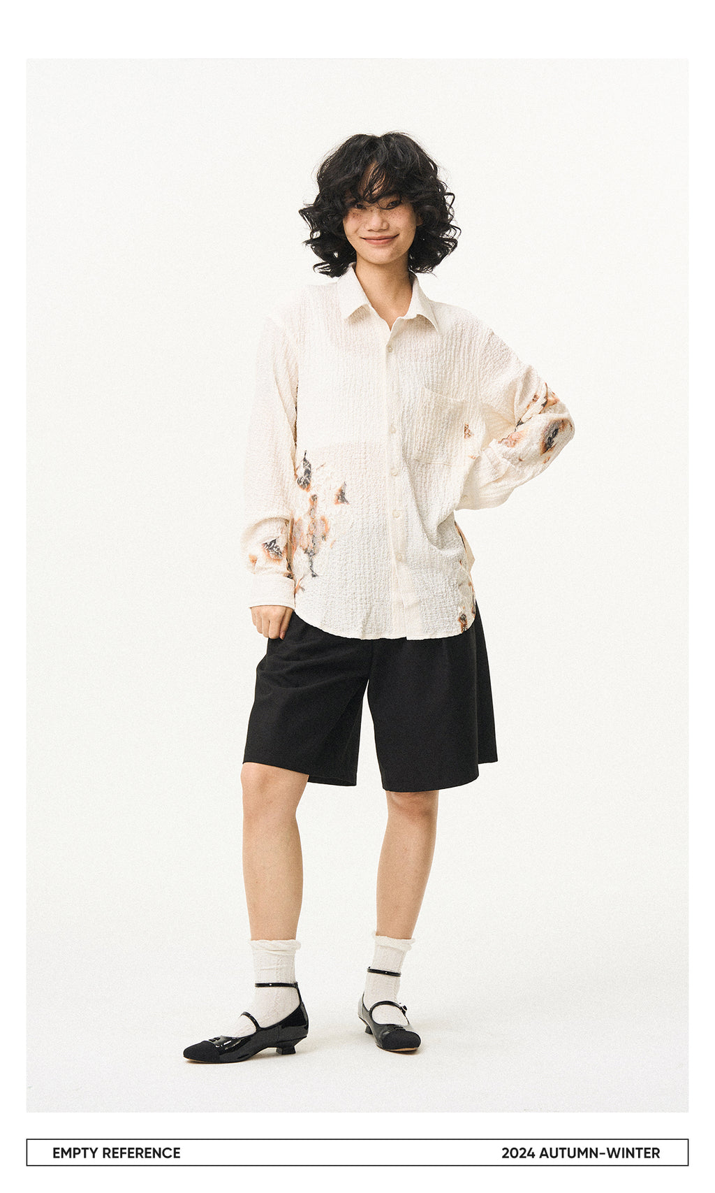 Lace Panel Irregular Shirt