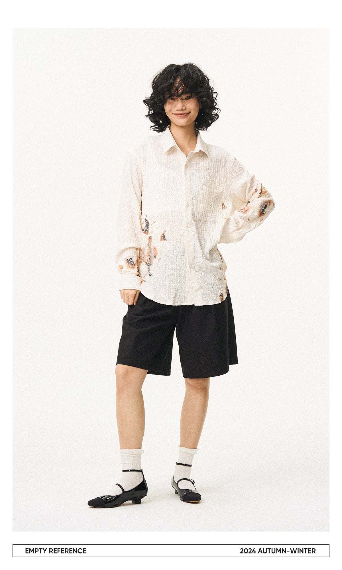 Lace Panel Irregular Shirt