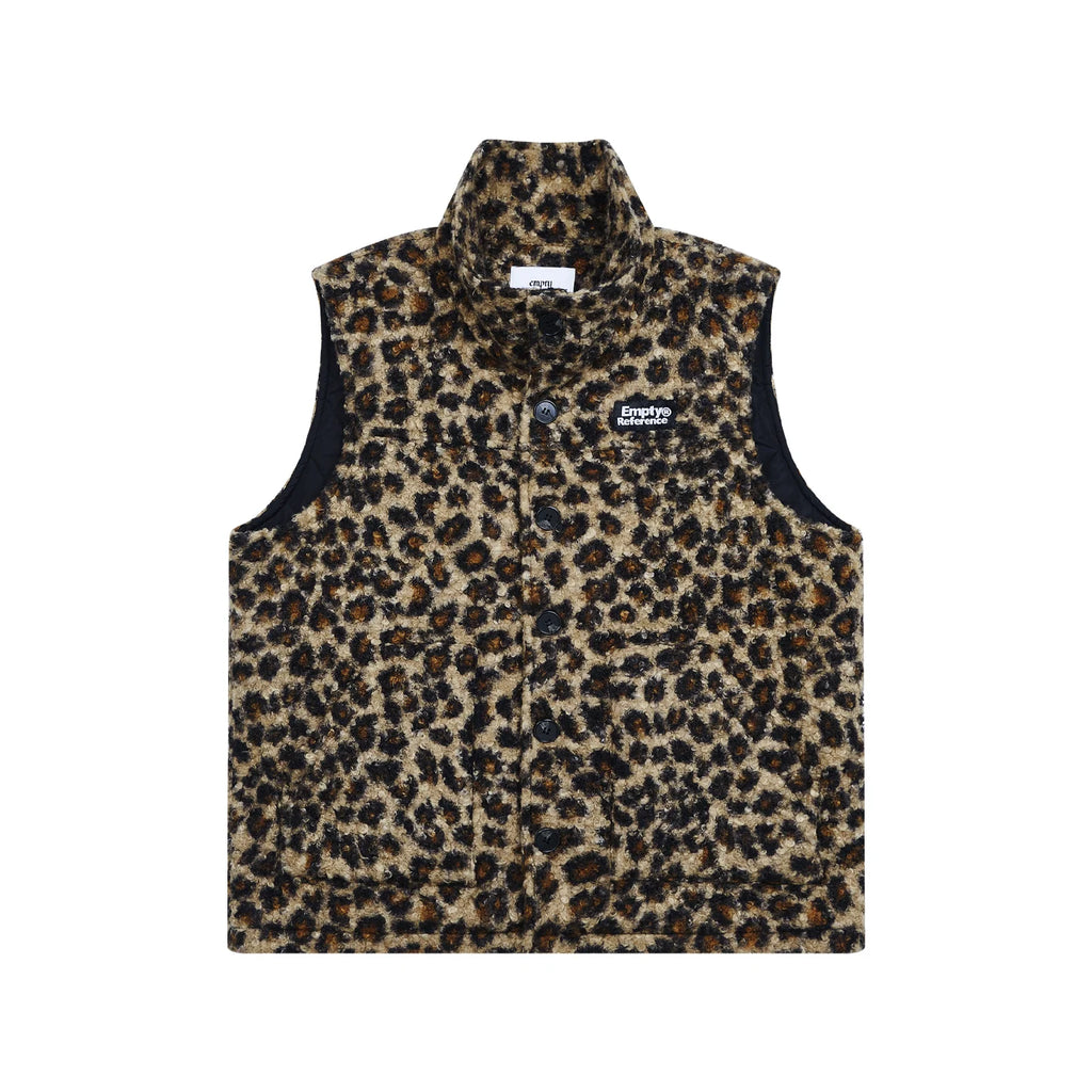 Leopard Print Quilted Vest