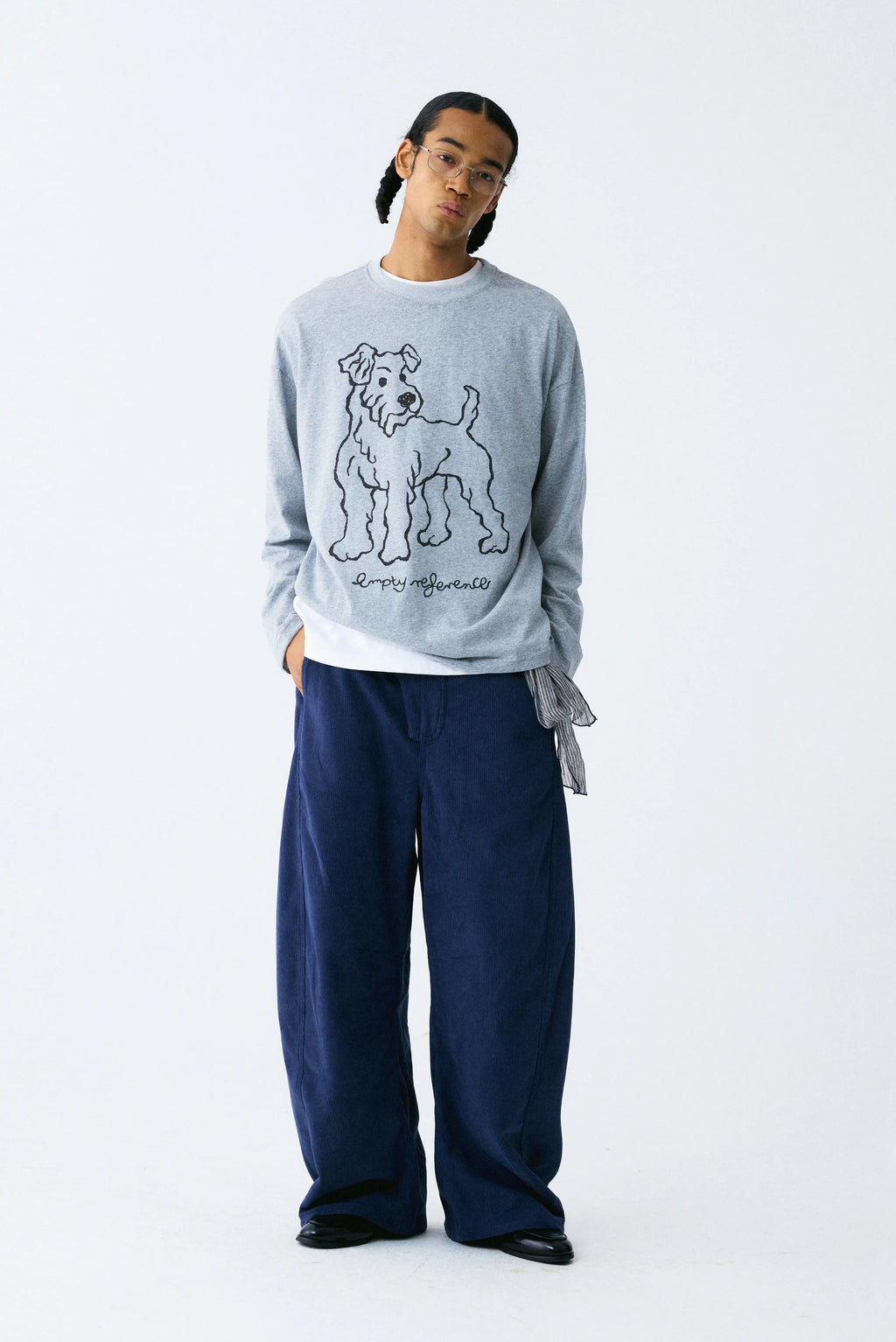 Dog Line-Art Long Sleeve Tee