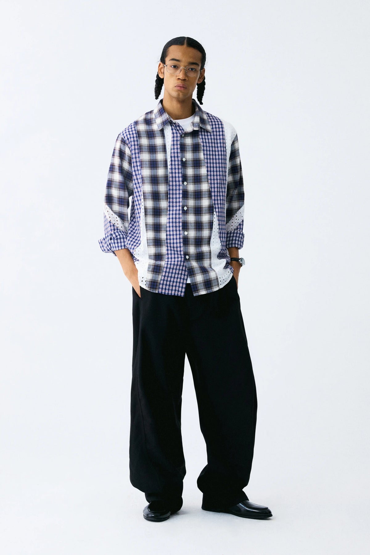 Check & Lace Shirt