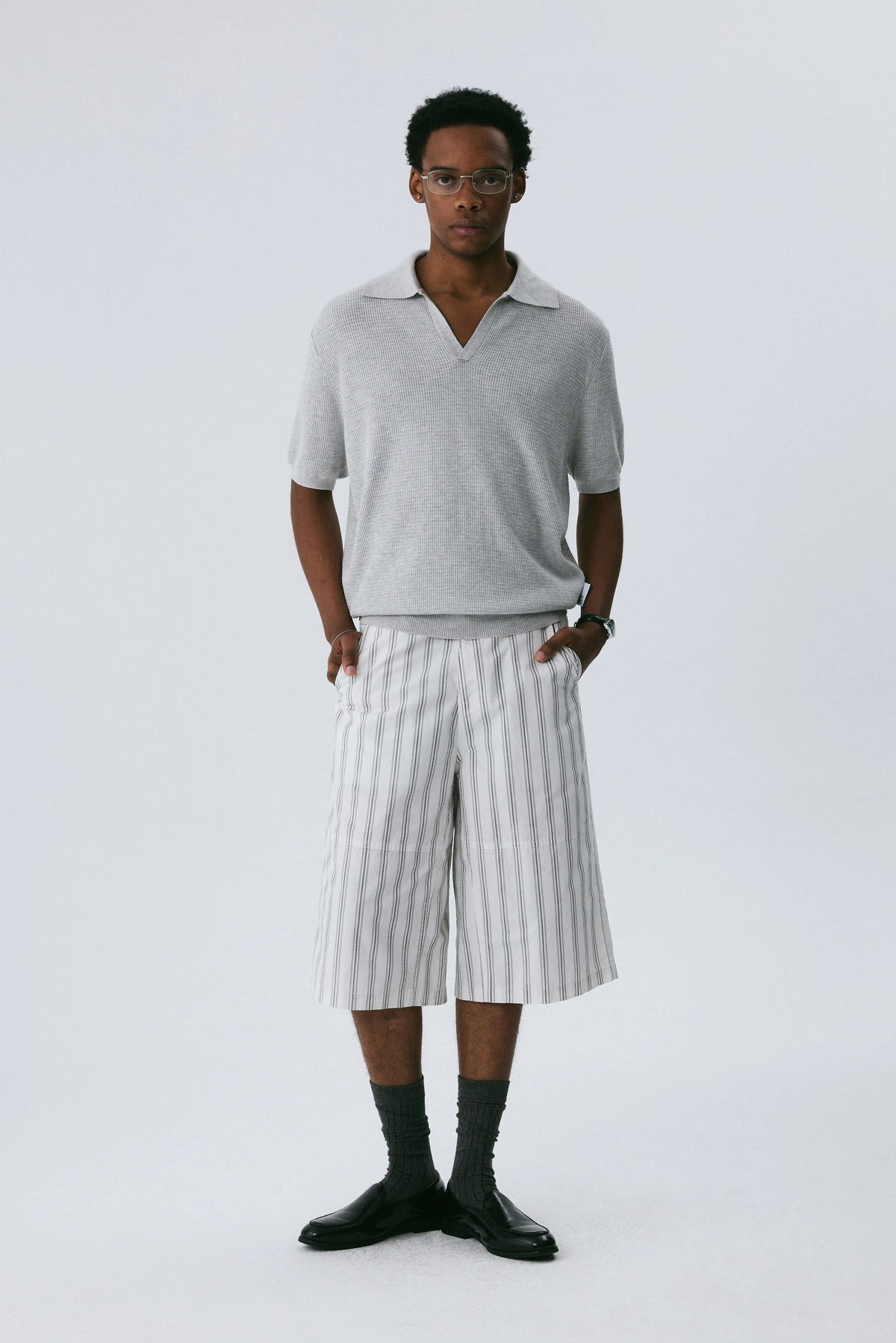 Washed Stripe Shorts