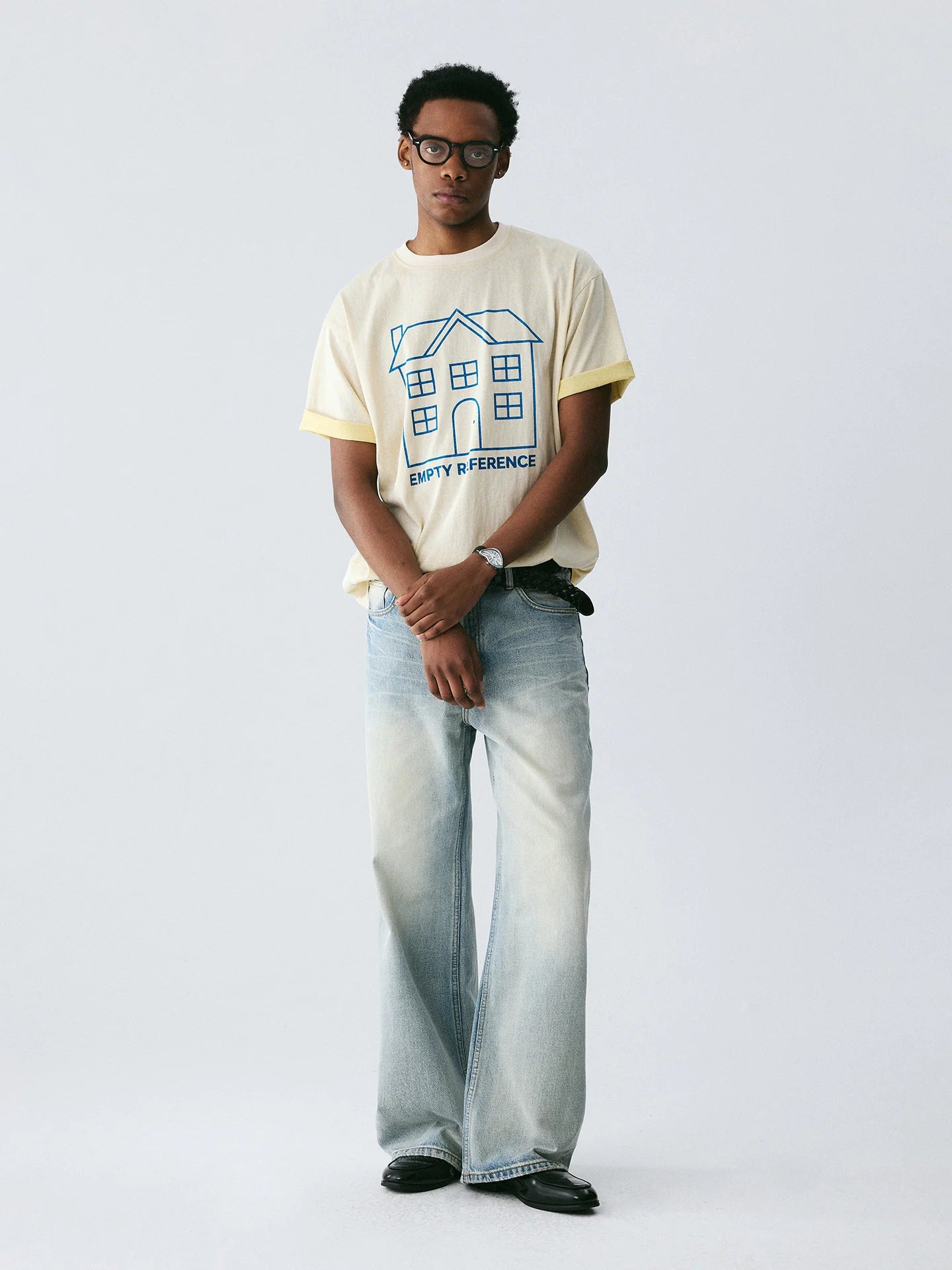 The Drawn Dwelling Sweatshirt - Double-Layer Snow Fabric & Blue Line House