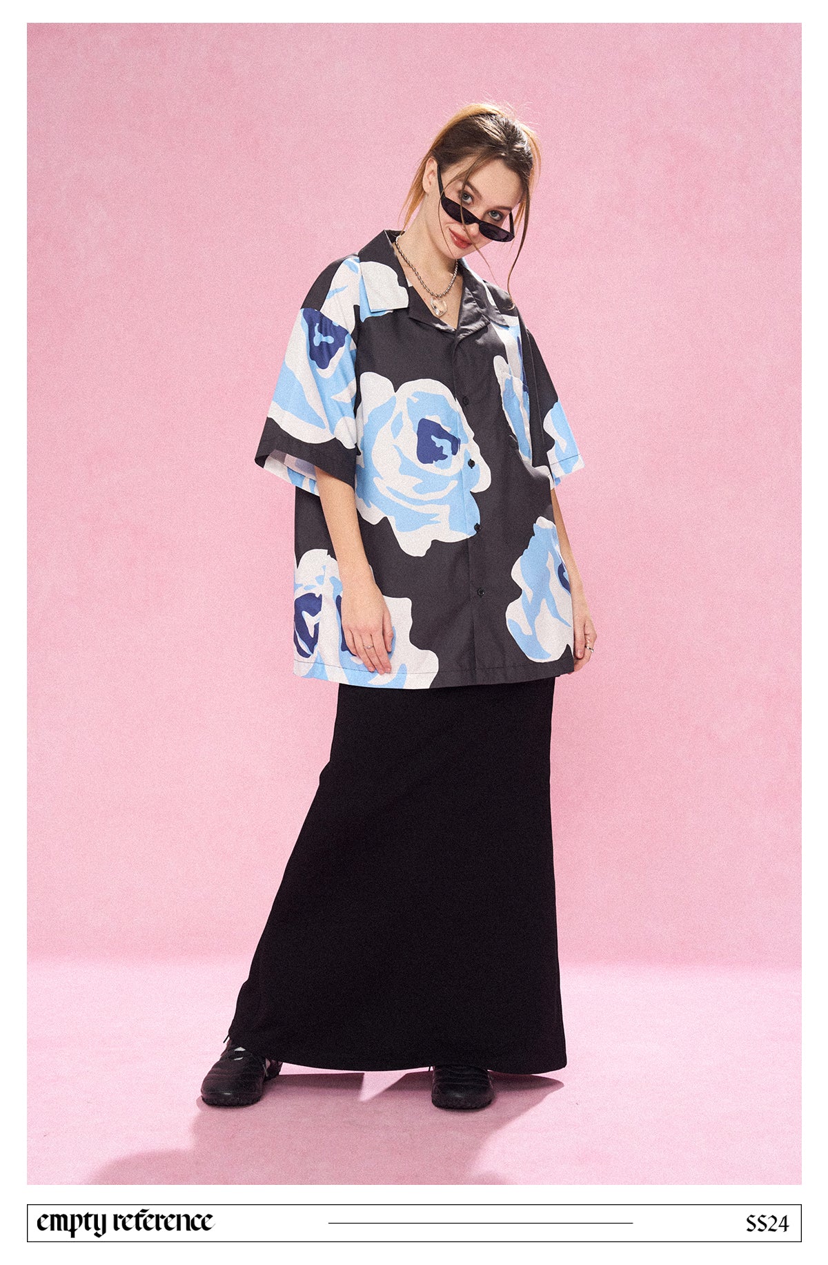 Hand-Drawn Rose Graphic Shirt