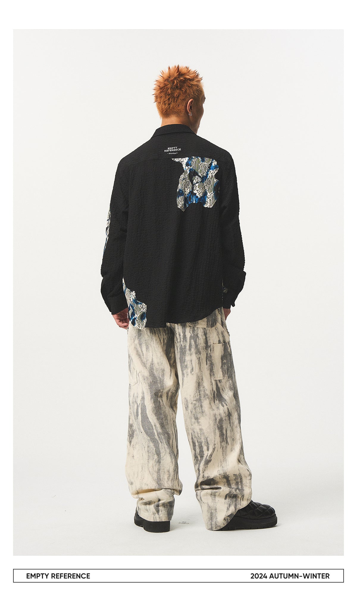 Lace Panel Irregular Shirt