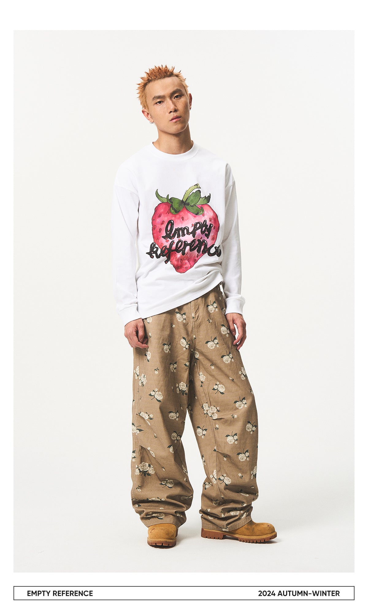 Strawberry Print Cotton Base Shirt