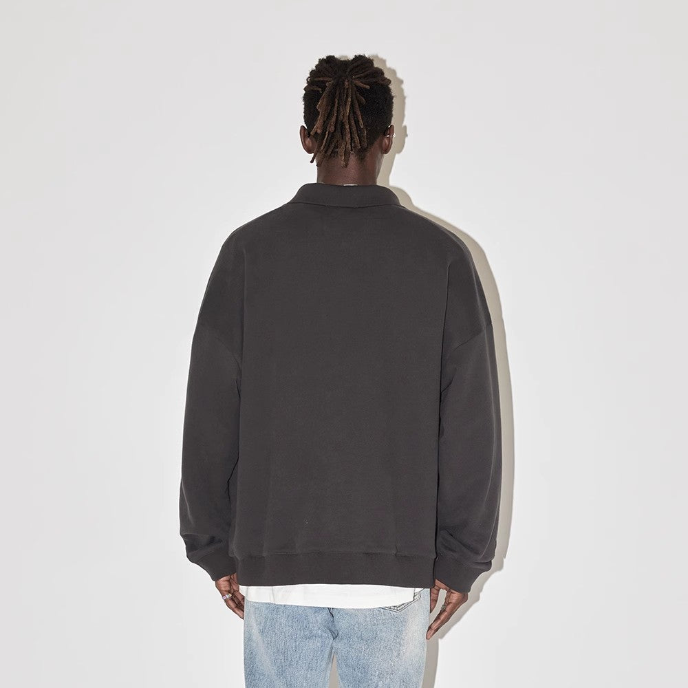 Graphic Rugby Collar Sweatshirt