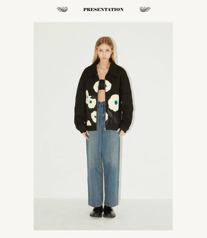 Floral Graphic Zip Jacket