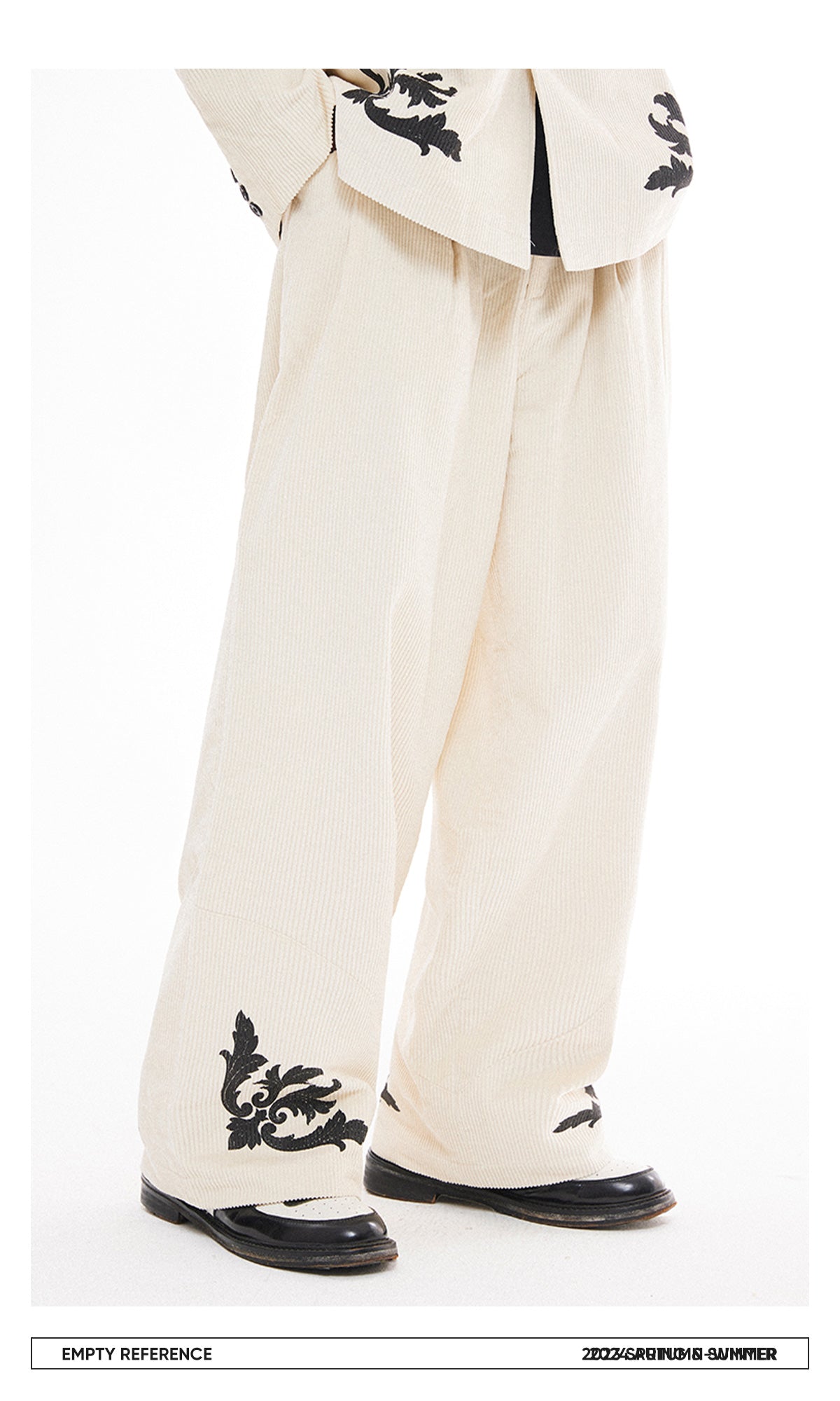Corduroy Graphic Suit Pants