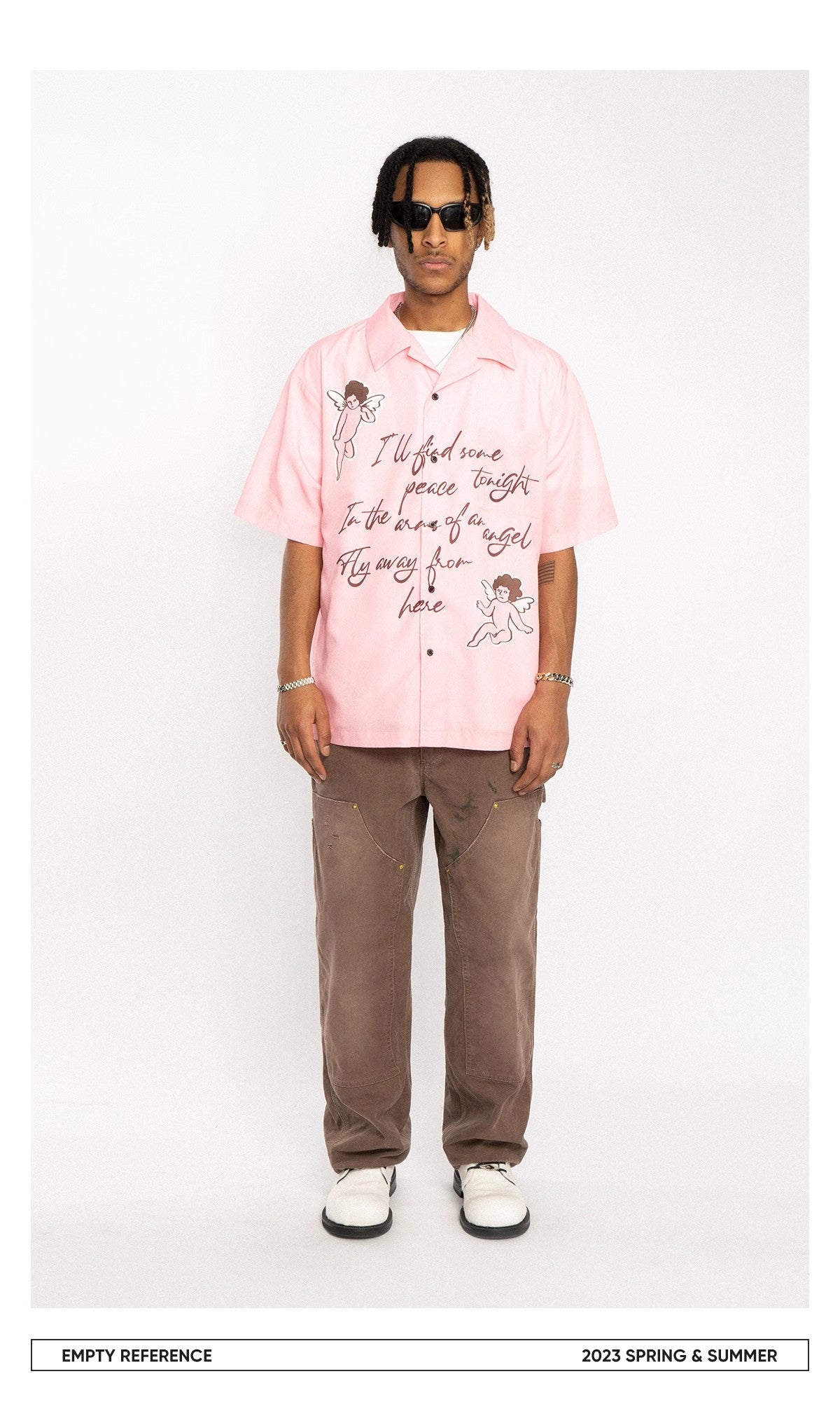 Angels Print Camp Shirt