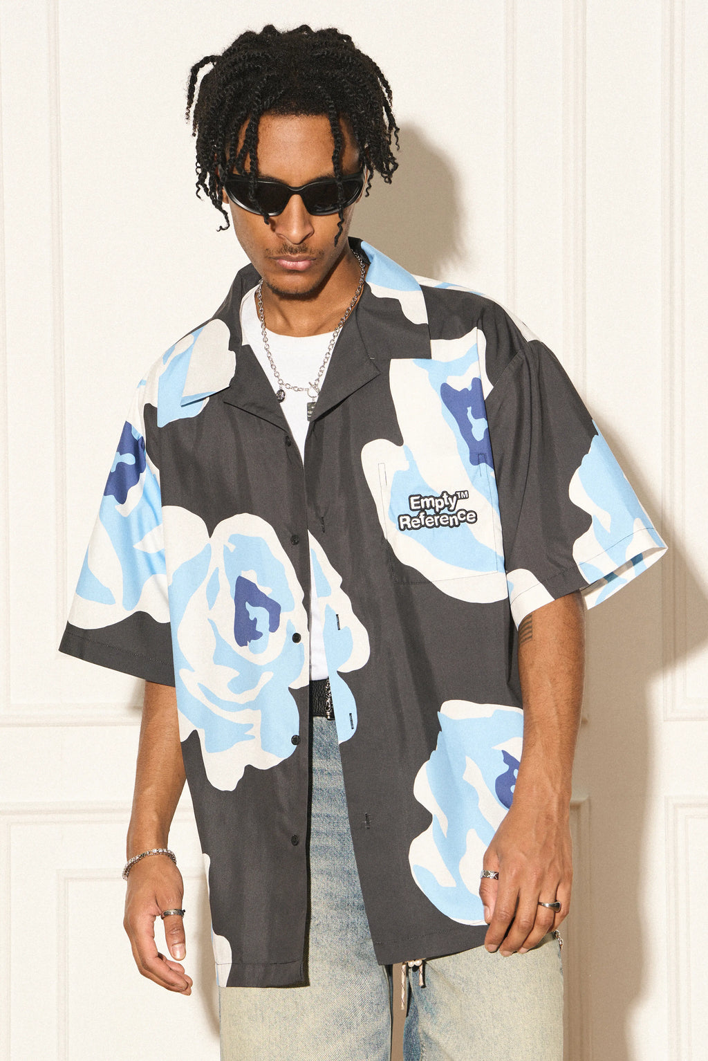 Hand-Drawn Rose Graphic Shirt