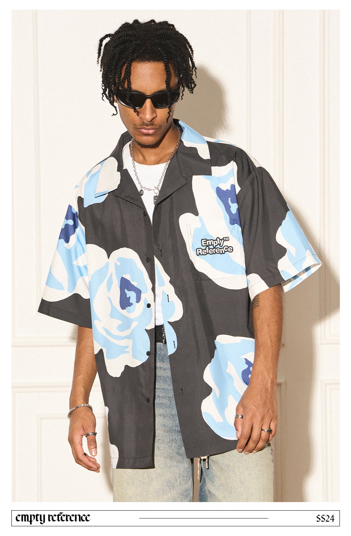 Hand-Drawn Rose Graphic Shirt