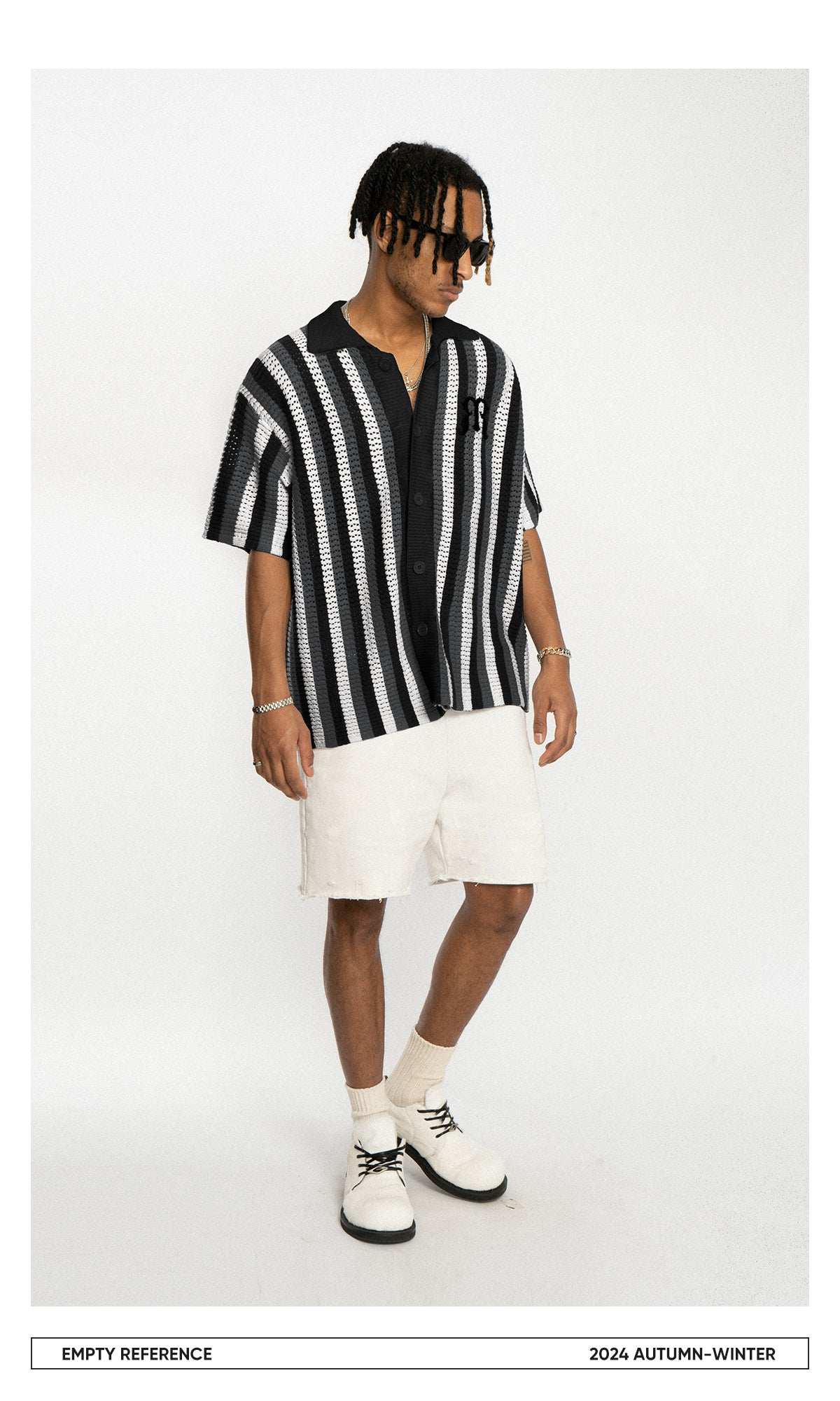Embroidered Knit Polo Shirt - Empty Reference