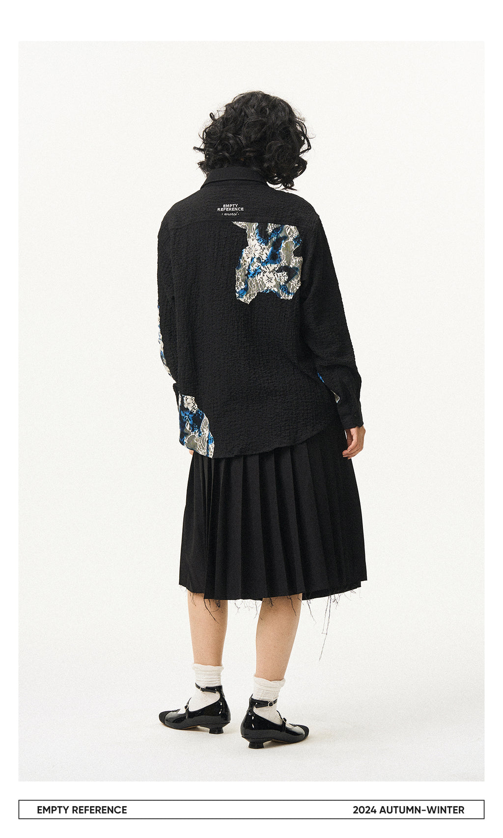 Lace Panel Irregular Shirt