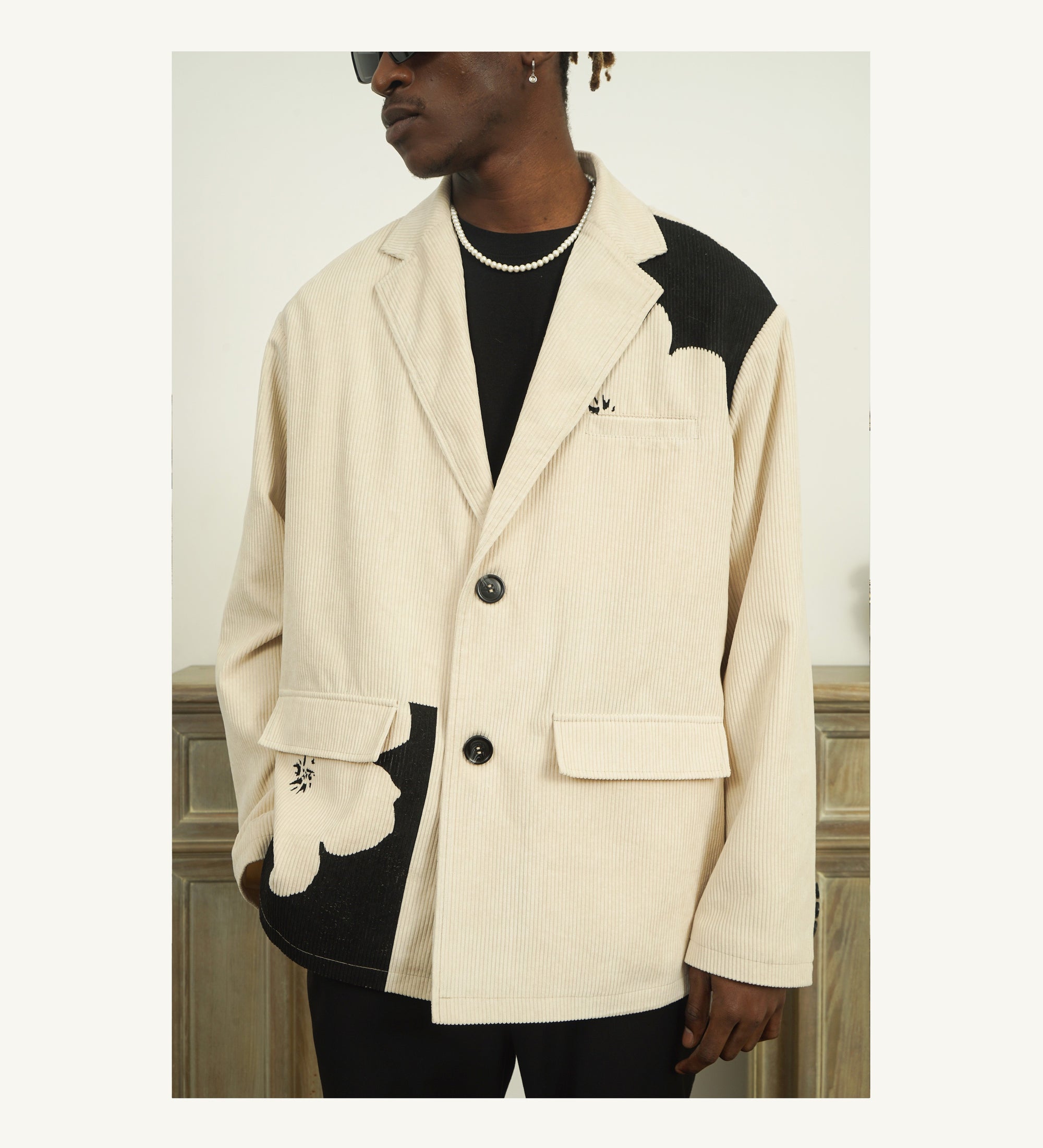 Floral Corduroy Blazer