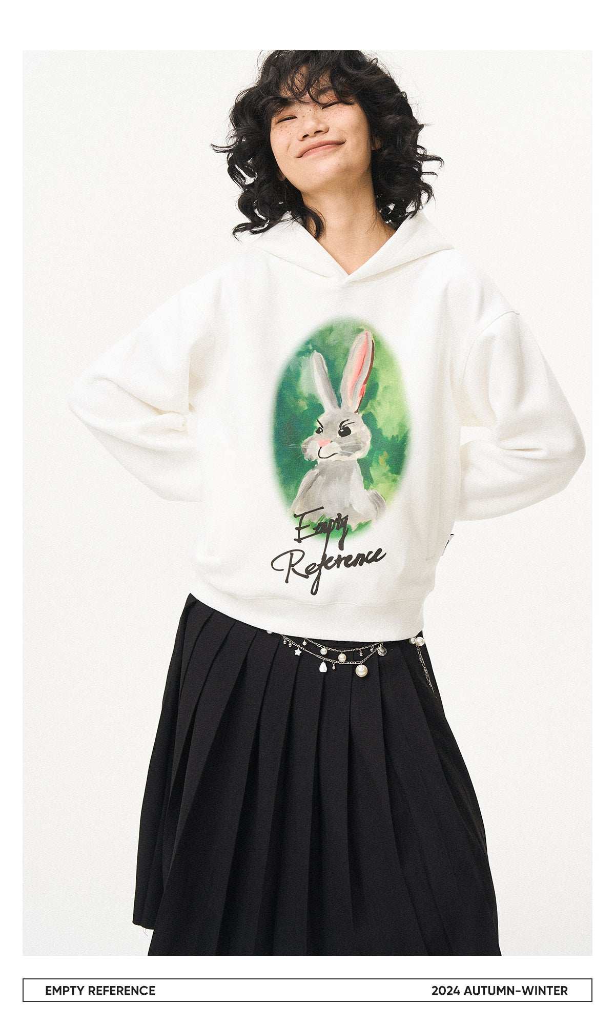 Hand Painted Rabbit Hoodie - Empty Reference