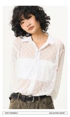Patchwork Lace Sheer Shirt