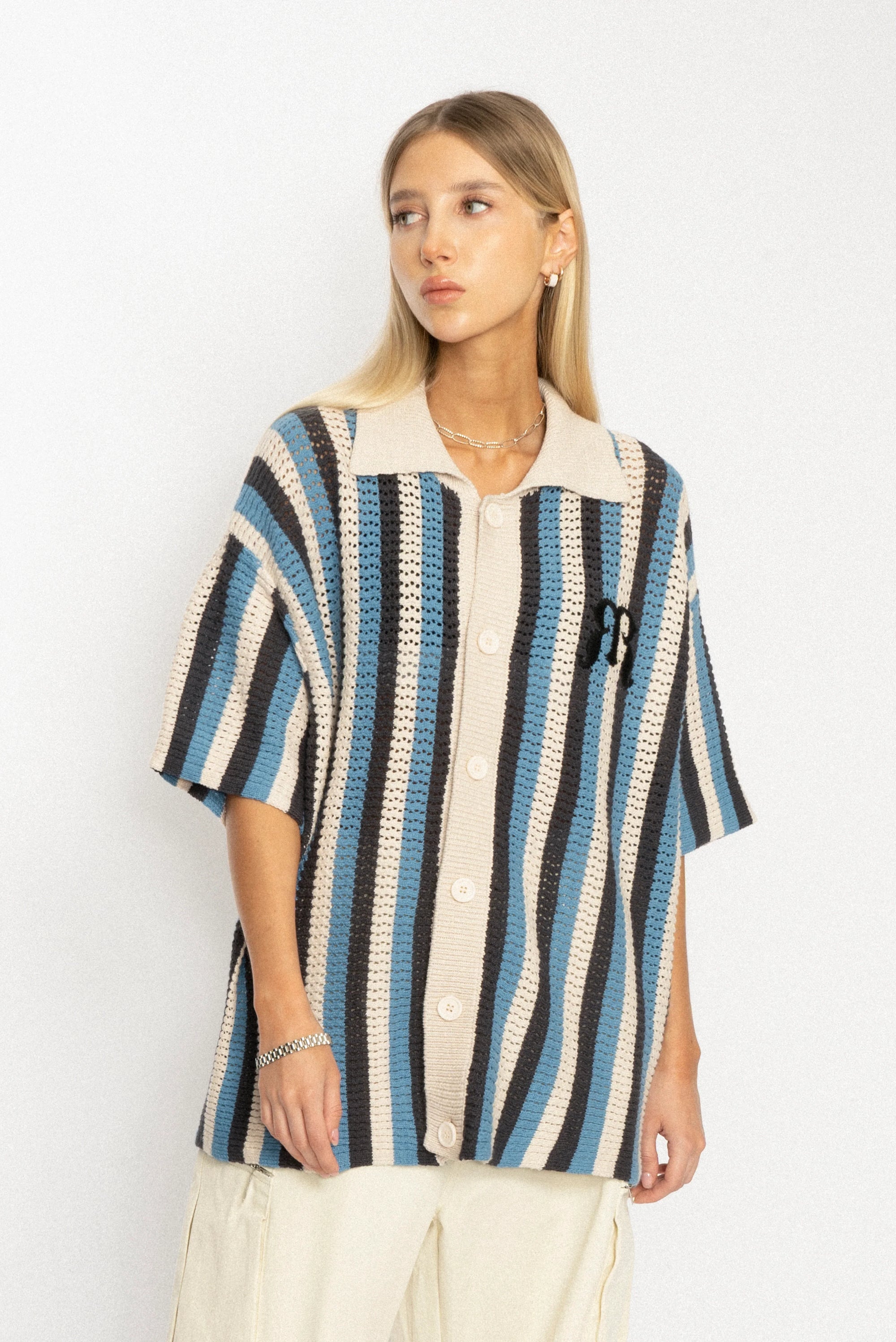 Embroidered Knit Polo Shirt