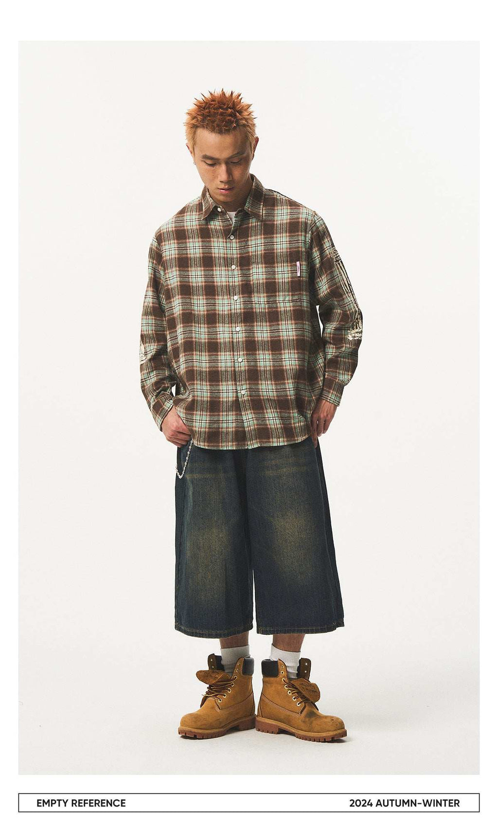 Grid Print Graphic Shirt - Empty Reference