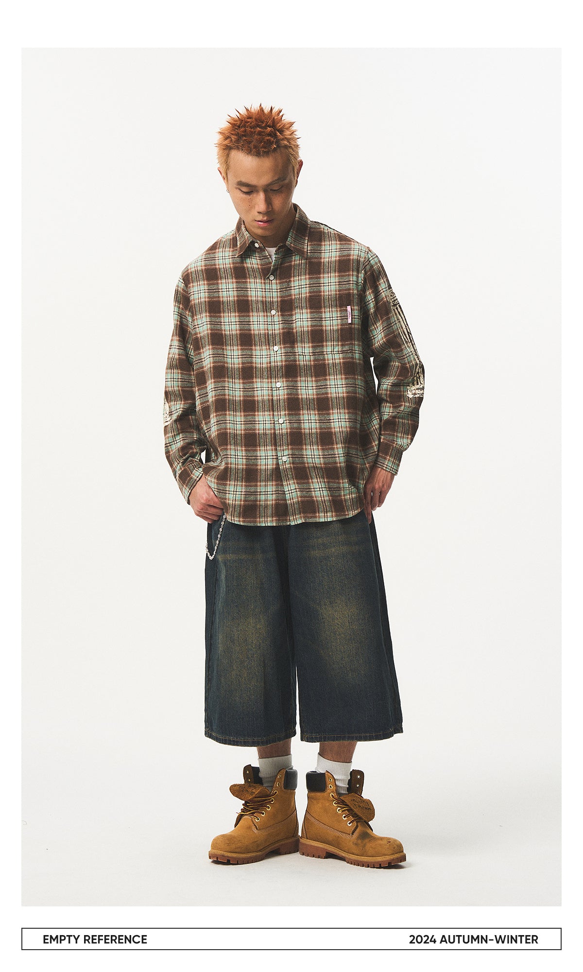 Grid Print Graphic Shirt